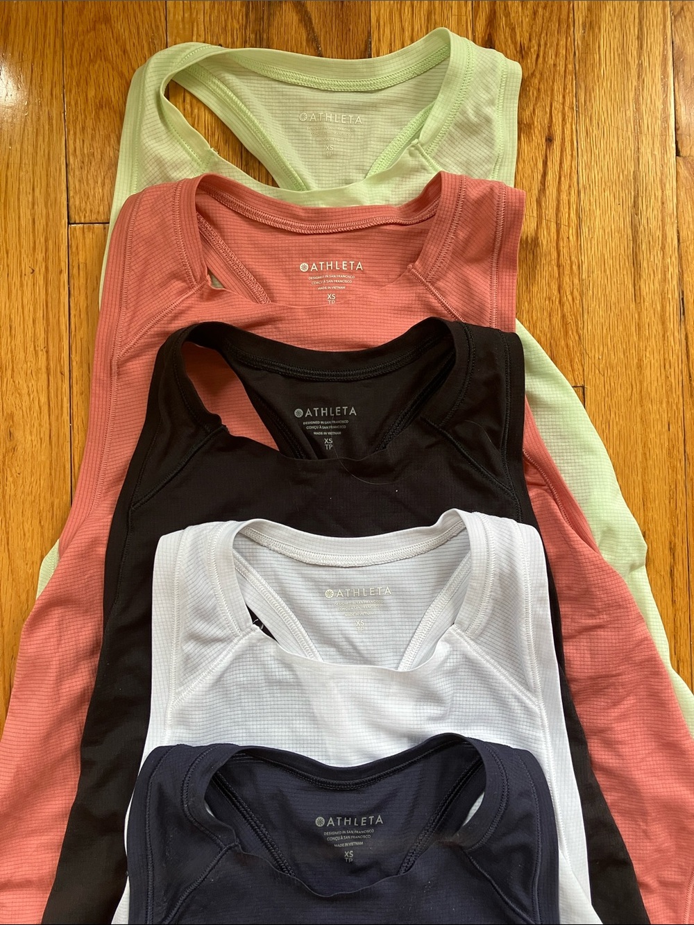 Athleta Racerback Grid Knit Tank Tops - XS, like new - Picture 4 of 4